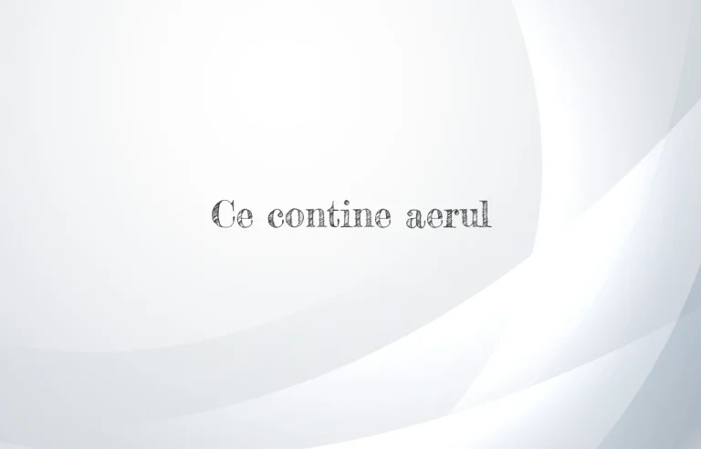 ce contine aerul