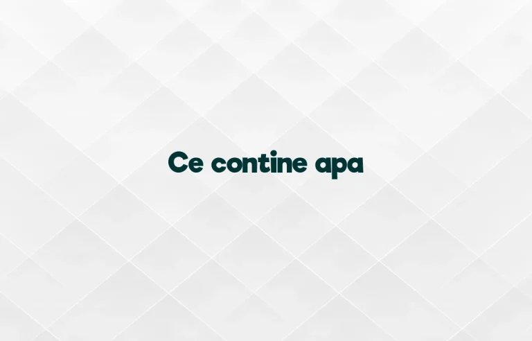 ce contine apa